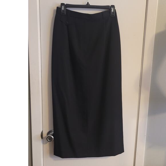 LIZ CLAIBORNE CLASSICS 100% Wool Pencil Skirt Sz 6 Black Lined Minimalist Office - Picture 1 of 7